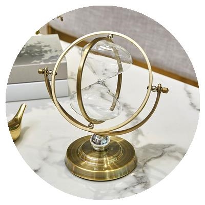 沙漏计时器摆件办公室复古旋转沙漏 家居轻奢P客厅电视柜酒柜摆设