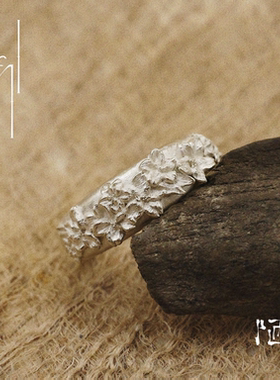 陋Lou 樱花细戒指 原创设计开口戒指 花朵造型女925银气质手工