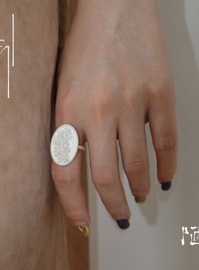 陋Lou 镜中樱花戒指 原创设计925银戒指可调节新中式度假风