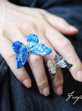 Fireflies蝴蝶戒指原创925银