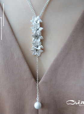 cheng 白色春花项链 原创设计925银项链仙气氛围感小众