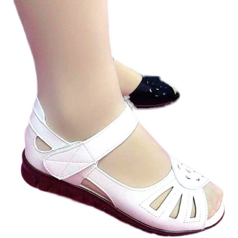爆款夏季凉鞋女士2024新款平底牛筋软底妈妈鞋子女款中老年夏季鞋,淘宝优惠券,粉丝福利购,淘宝优惠卷
