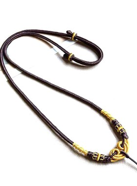 项链挂绳手工编织八股莲花挂件饰品配饰情侣男女民族风百搭毛衣链