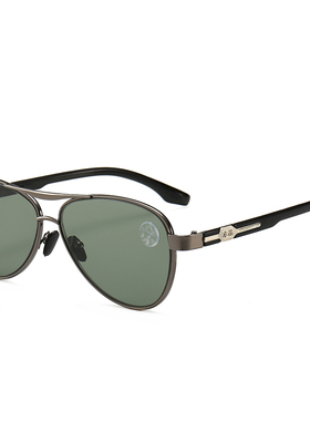 水晶石太阳眼镜男护目司机开车专用防强光墨镜时尚.茶色蛤蟆镜