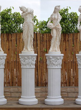 招财摆件家居客厅电视柜隔断玄关软装饰工艺品欧式花园人物雕塑