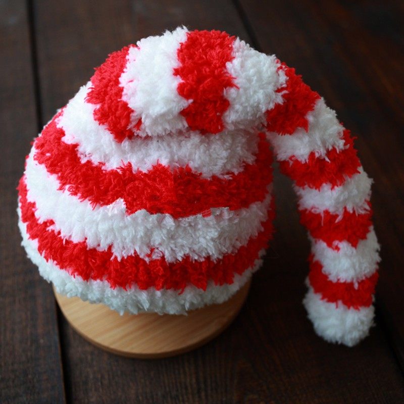 新款儿童摄影服宝宝圣诞帽红色毛巾线套装新生儿百天圣诞帽子衣服,淘宝优惠券,粉丝福利购,淘宝优惠卷