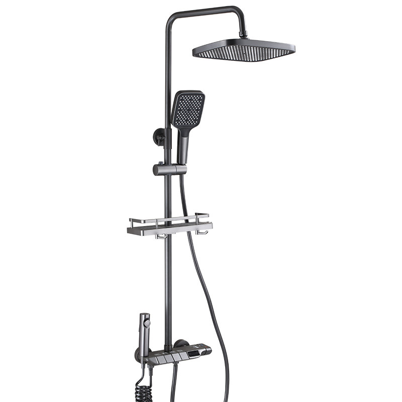 枪灰色淋浴增压数显恒温花洒 浴室淋雨淋浴器花洒 全铜钢琴龙头,淘宝优惠券,粉丝福利购,淘宝优惠卷