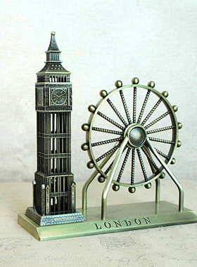 英国伦敦地标建筑模型伦敦眼大本钟塔桥教堂家居摆件旅游纪念礼品
