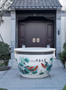 陶瓷大盆缸种绿植鱼缸门海微景观