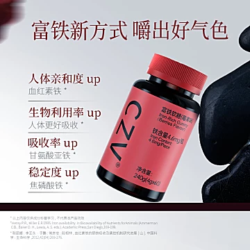 【CZV旗舰】富铁软糖60粒/瓶[90元优惠券]-寻折猪