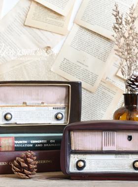 J慕空间 复古仿旧收音工业风老旧拍摄树脂道具