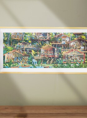 氧气森林片拼图*相框治愈系森林之旅氛围拼图挂墙