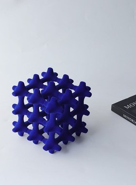 艺术品电镀镂空抽象几何正方体家居客厅电视酒柜书柜装饰