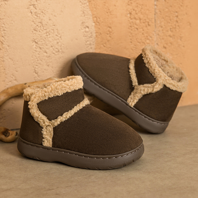 名创优品厚底雪地靴女2025冬季新款加绒厚棉鞋防滑外穿棉拖鞋御寒 - 图1
