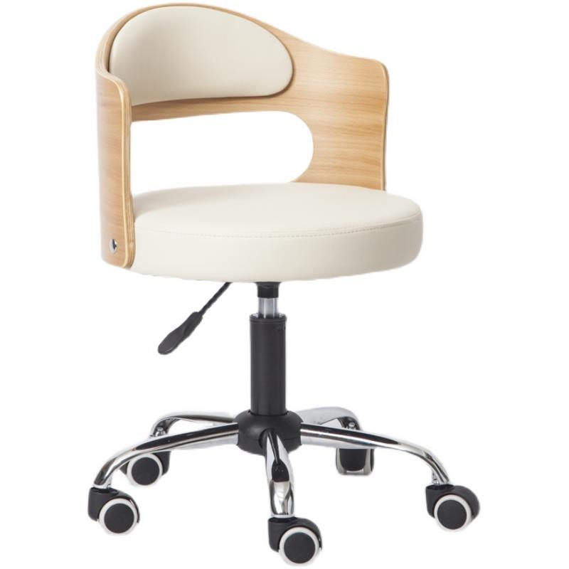 欧式实木升降吧台椅现代简约靠背家用美容美发圆凳前台高脚凳转椅 - 图3