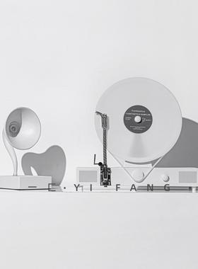 一匚轻奢仿真立式黑胶唱片机留声机摆件样板间售楼处酒吧艺术软装