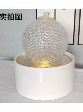 喷泉流水摆件循环水招财客厅小型办公桌面装饰创意造景风水轮礼物
