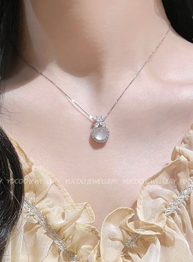 YELFSO【蝴蝶结玉髓】项链女款轻奢女款小众高级感节日送女友礼物