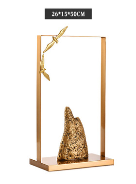 新中式飞雁样板间玄关家居饰品摆件金属家具软装配饰酒店大厅装饰