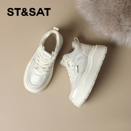 星期六加绒雪地靴女士2025秋冬复古休闲东北棉鞋保暖厚底增高女鞋 - 图0