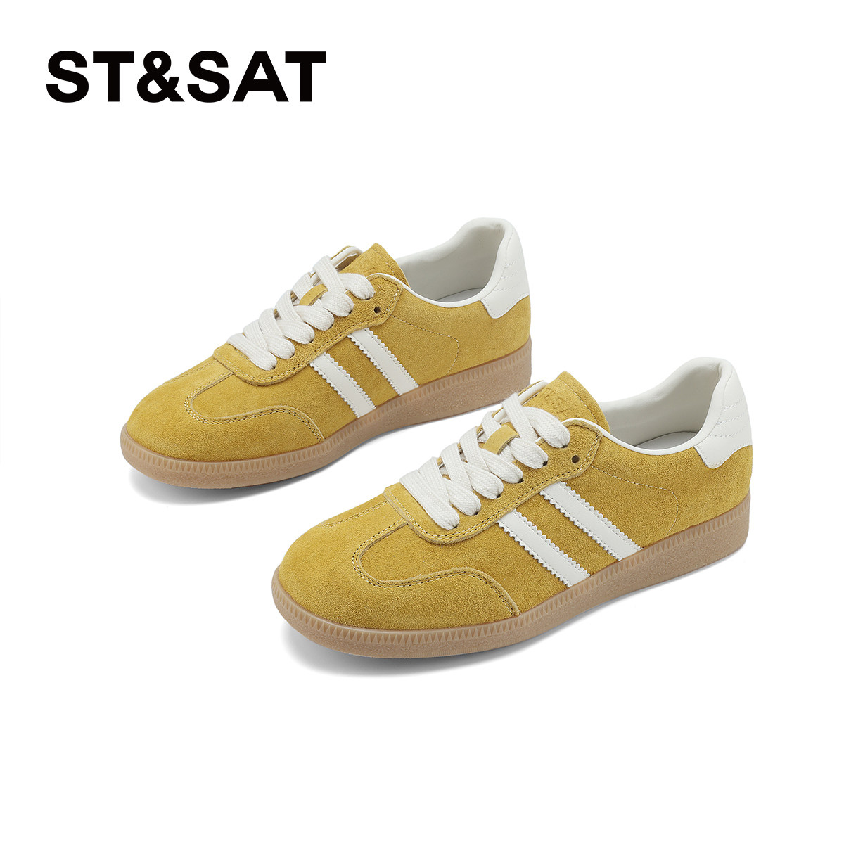 星期六黄色德训鞋女2026新款春季百搭平底休闲鞋复古经典板鞋时尚,淘宝优惠券,粉丝福利购,淘宝优惠卷