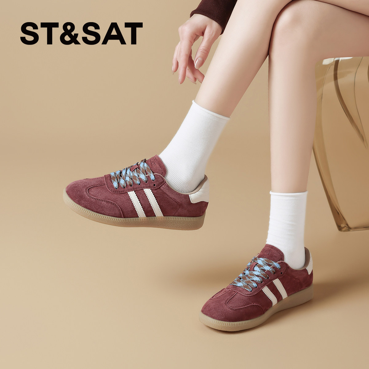 星期六黄色德训鞋女2026新款春季百搭平底休闲鞋复古经典板鞋时尚,淘宝优惠券,粉丝福利购,淘宝优惠卷