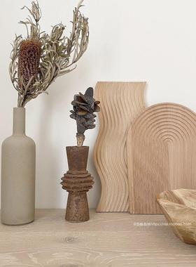 ins风韩国几何实木托盘 日式收纳置物盘艺术装饰摄影拍照道具摆件