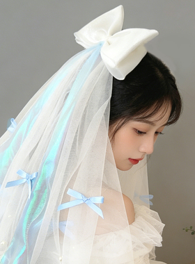 女童公主风蝴蝶结网纱头纱发夹