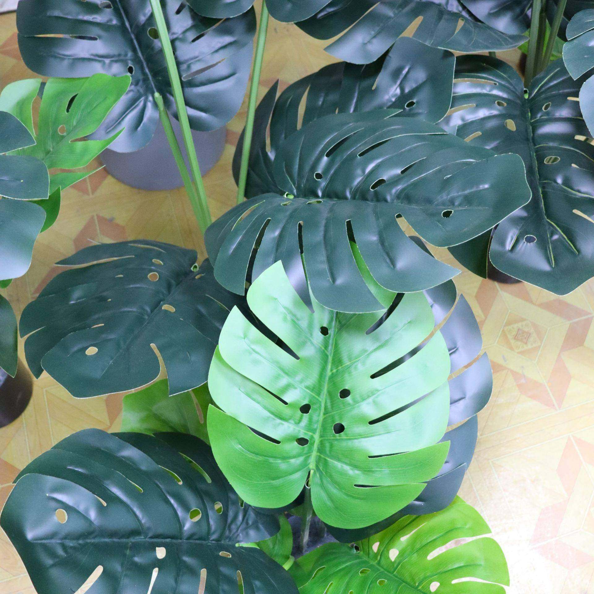 仿真植物龟背竹假盆栽绿植龟背盆景客厅室内装饰摆件假树大型假树,淘宝优惠券,粉丝福利购,淘宝优惠卷