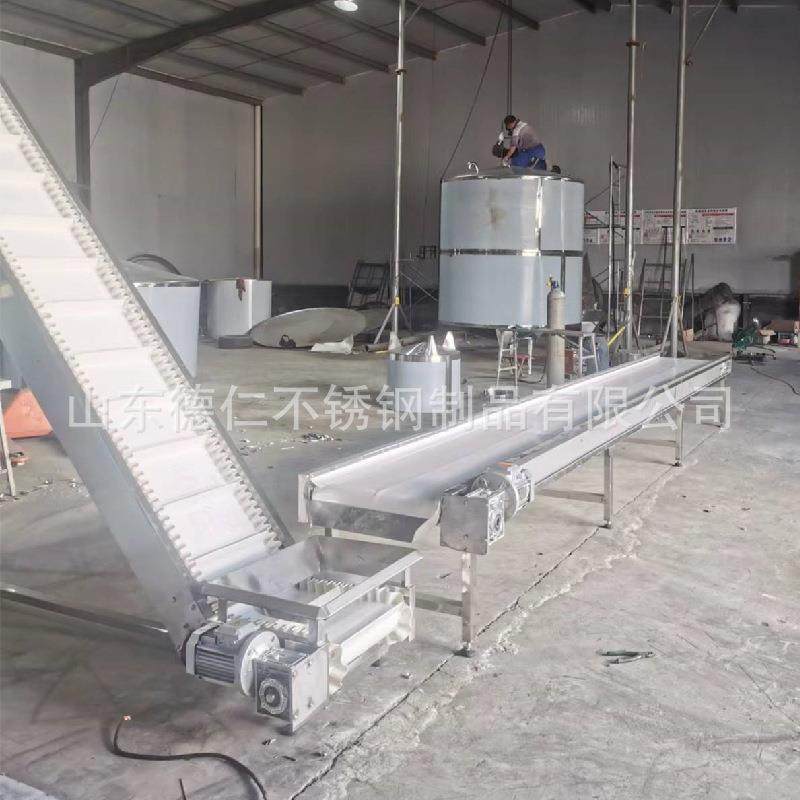 山东厂家变频调速爬坡提升机烘干震动清洗不锈钢链板 皮带输送机,淘宝优惠券,粉丝福利购,淘宝优惠卷