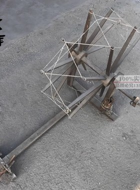 老式手工纺车纺线车纺花车民国旧纺车手摇纺棉车车民俗怀旧老物件