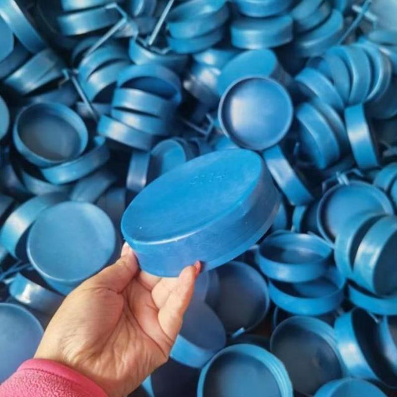 外扣式塑料管帽钢管保护帽堵盖圆形防尘盖盖帽蓝色螺纹堵头 - 图1