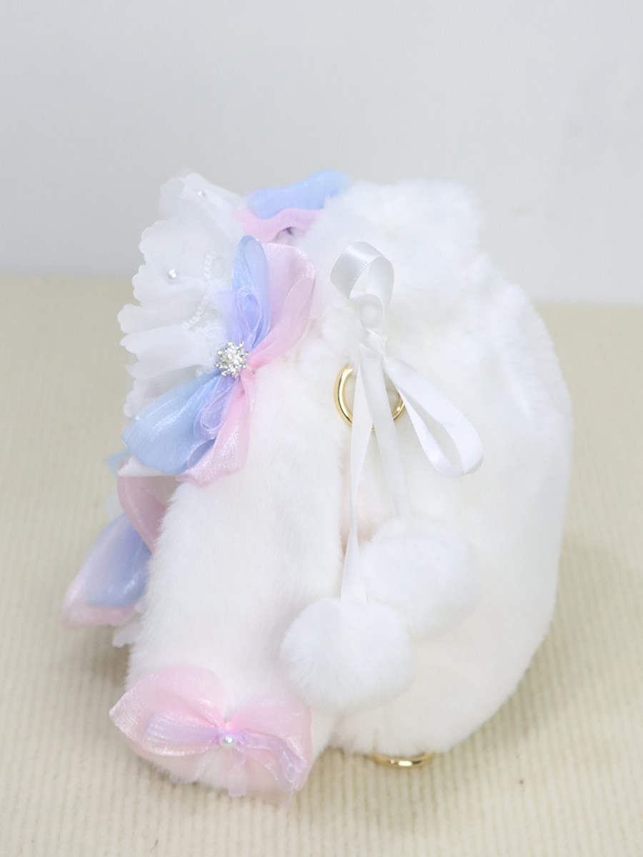 熊兽星球 梦境水桶兔包 Lolita手作兔包抽绳斜跨可双肩大容量可爱,淘宝优惠券,粉丝福利购,淘宝优惠卷