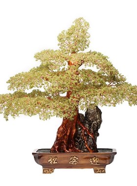 大号黄紫水晶橄榄石摇钱树新房客厅创意饰品店铺业送礼品