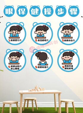 幼儿园眼保健操步骤图保护身体牙齿爱护眼睛的结构板报布置画