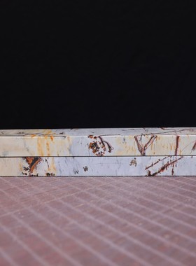 草石奇石精品国画石工艺手作文房用具山水画纹一对镇纸尺压条