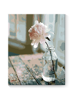 油画填充静候的香油彩画填色画水彩画手工卉饰画涂色