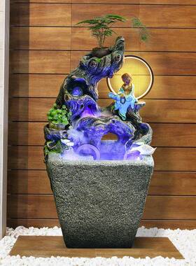 阳台假山流水喷泉水景摆件户外花园生态鱼缸循环水景观开门红