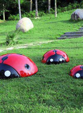 七星瓢虫雕塑景区售楼部花园草坪井盖装饰户外园林景观甲壳虫摆件