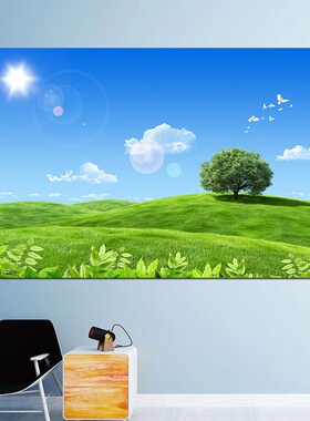 现代一颗大树装饰画客厅卧室墙壁画绿色风景树木树林挂画