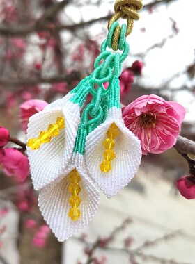 平安扣车挂 马蹄莲特色名族手工艺挂饰材料包 时尚编绳饰品