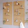 Solid wood hole board as wall decoration partition, storage rack, entry wooden living room entrance storage rack