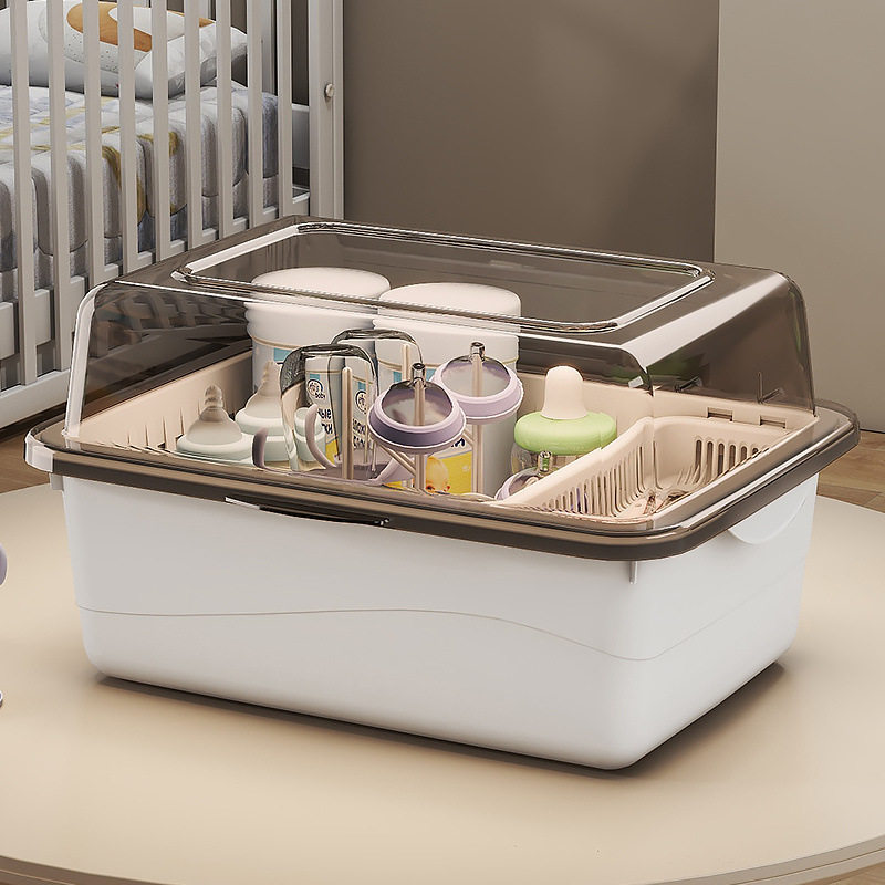 防尘带盖宝宝餐具沥水架新生儿辅食奶粉收纳盒婴儿用品奶瓶收纳箱,淘宝优惠券,粉丝福利购,淘宝优惠卷
