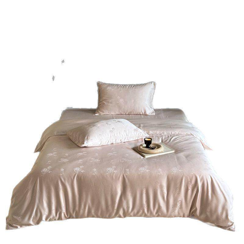 轻奢100支兰精天丝四件套夏季凉感提花冰丝被套床单丝滑床上用品4,淘宝优惠券,粉丝福利购,淘宝优惠卷