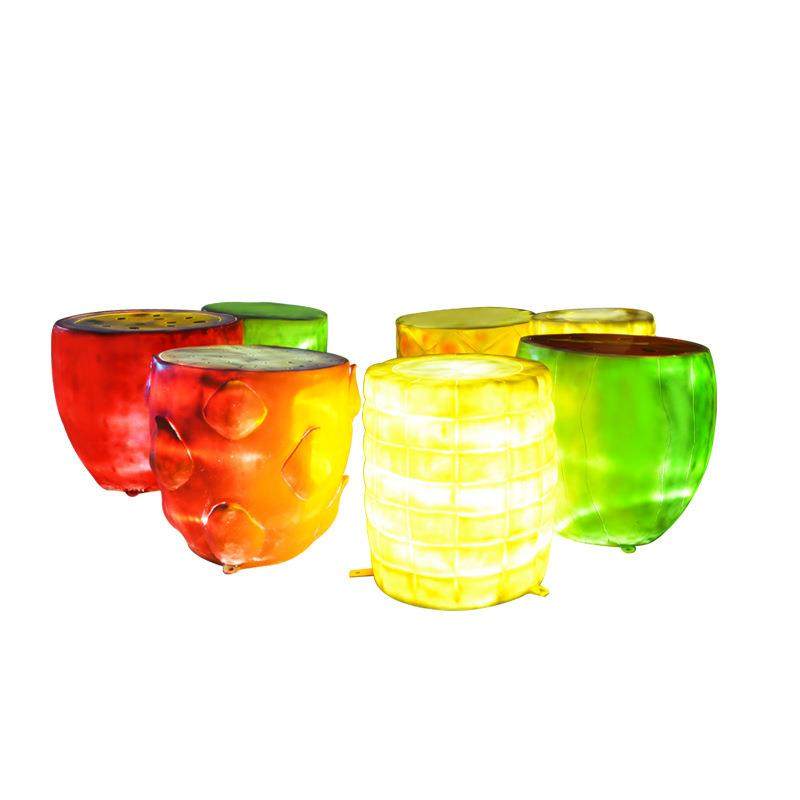 玻璃钢雕塑座椅景区夜晚发光休闲水果桌椅游乐场雕塑户外景观装饰,淘宝优惠券,粉丝福利购,淘宝优惠卷