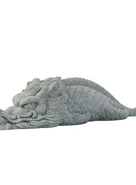 创意呆萌趴赢龙鱼茶宠茶玩国潮鱼化龙鱼缸造景客厅装饰品