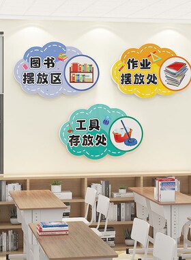 幼儿园饮喝水区环创标识牌管班教室图书角布置装饰