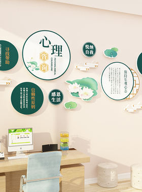 心理咨询室挂图心灵驿站画辅导留守儿童面布置饰