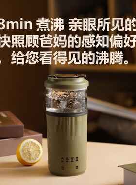 西兰普便携式烧水杯壶小型旅行电加热水杯保温自动炖煮养生杯
