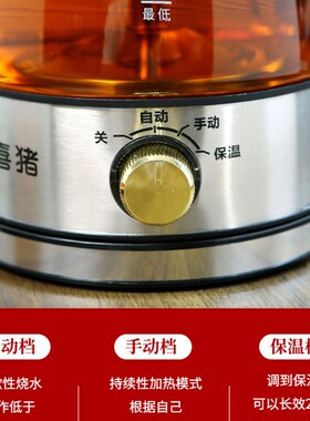 喜猪白茶煮茶器烧水蒸煮两用保温电煮茶壶办公养生茶蒸茶壶